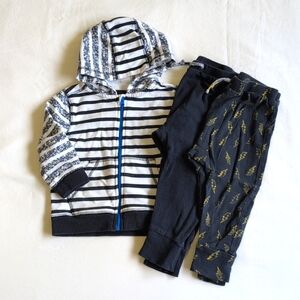 joe fresh zip-up hoodie sweatshirt & harem joggers outfit bundle 12-18 month boy